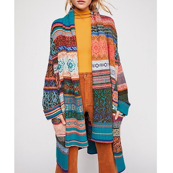 Free People Sweaters - NEW Free People Fantasia Fairisle Sweater Cardi